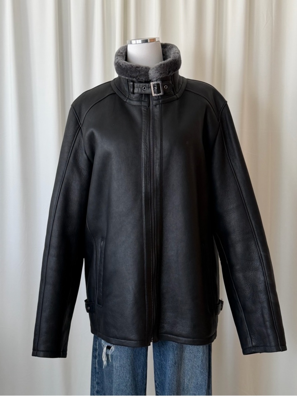 OVERLAND Lance Sheepskin Jacket Black size 44